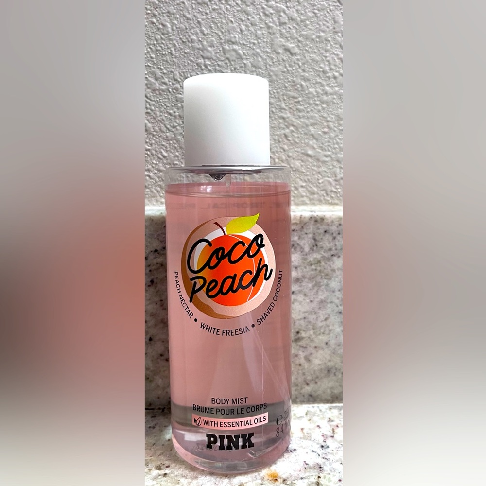 Pink Victoria's Secret Coco Peach Body Spay